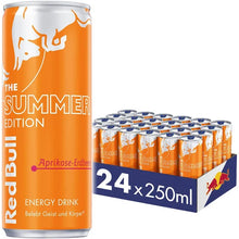 Lade das Bild in den Galerie-Viewer, Red Bull Summer Edition Aprikose-Erdbeere Energy-Drink Dose 24x 250ml