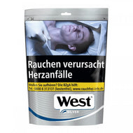 West Zigarettentabak Silver Volumen Zip-Beutel 85 Gramm